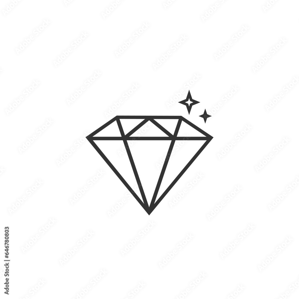 Diamond line icon. Gemstone symbol. Vector Diamond line icon. Gemstone symbol. Vector