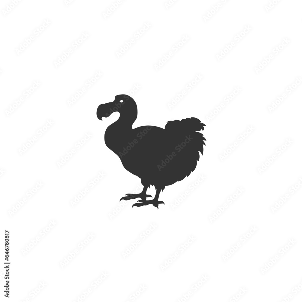 Dodo bird logo black icon design vector flat sign Dodo bird logo black icon design vector flat sign