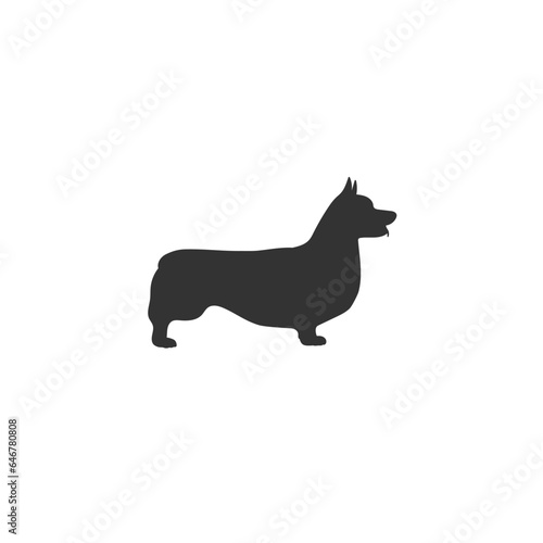 Dog corgi icon in flat. Vector illustration