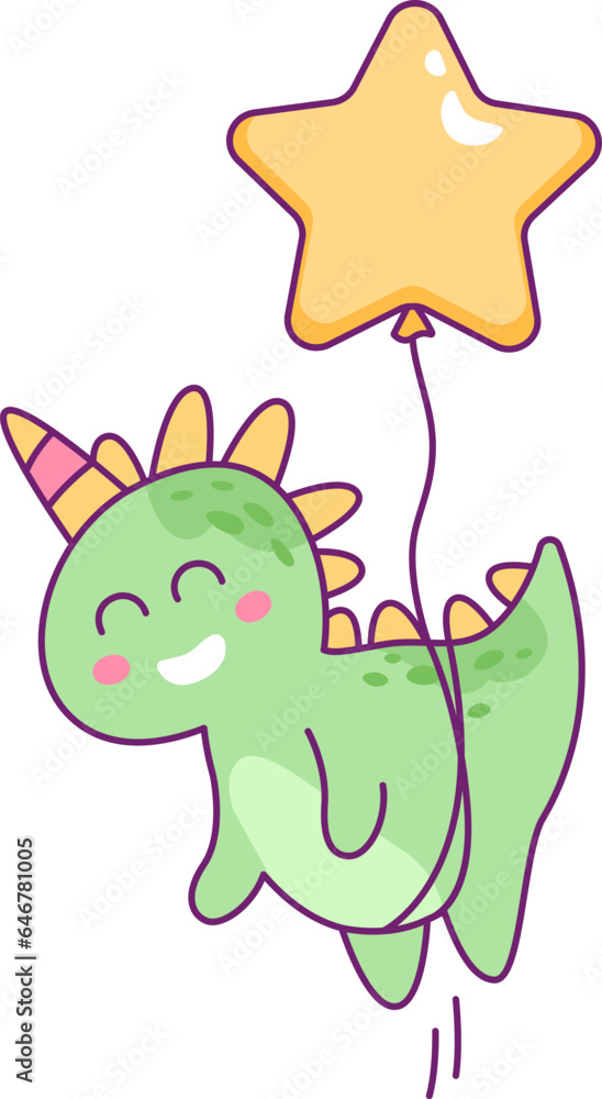 Dinosaur Unicorn With Balloon Dinosaur Unicorn With Balloon