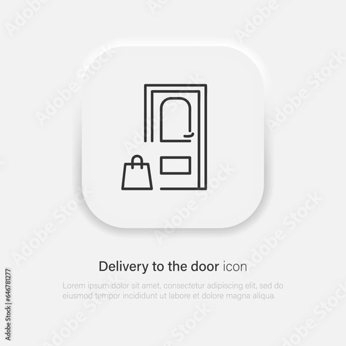 Parcels standing near the door of house. Door to door delivery service. Home delivery symbol. Vector EPS 10