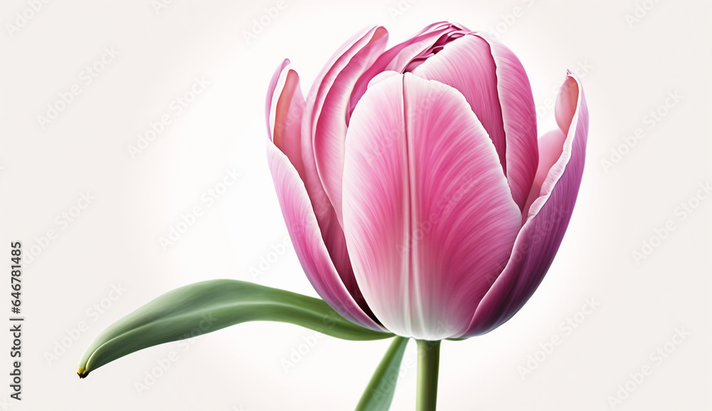 pink tulip isolated on white