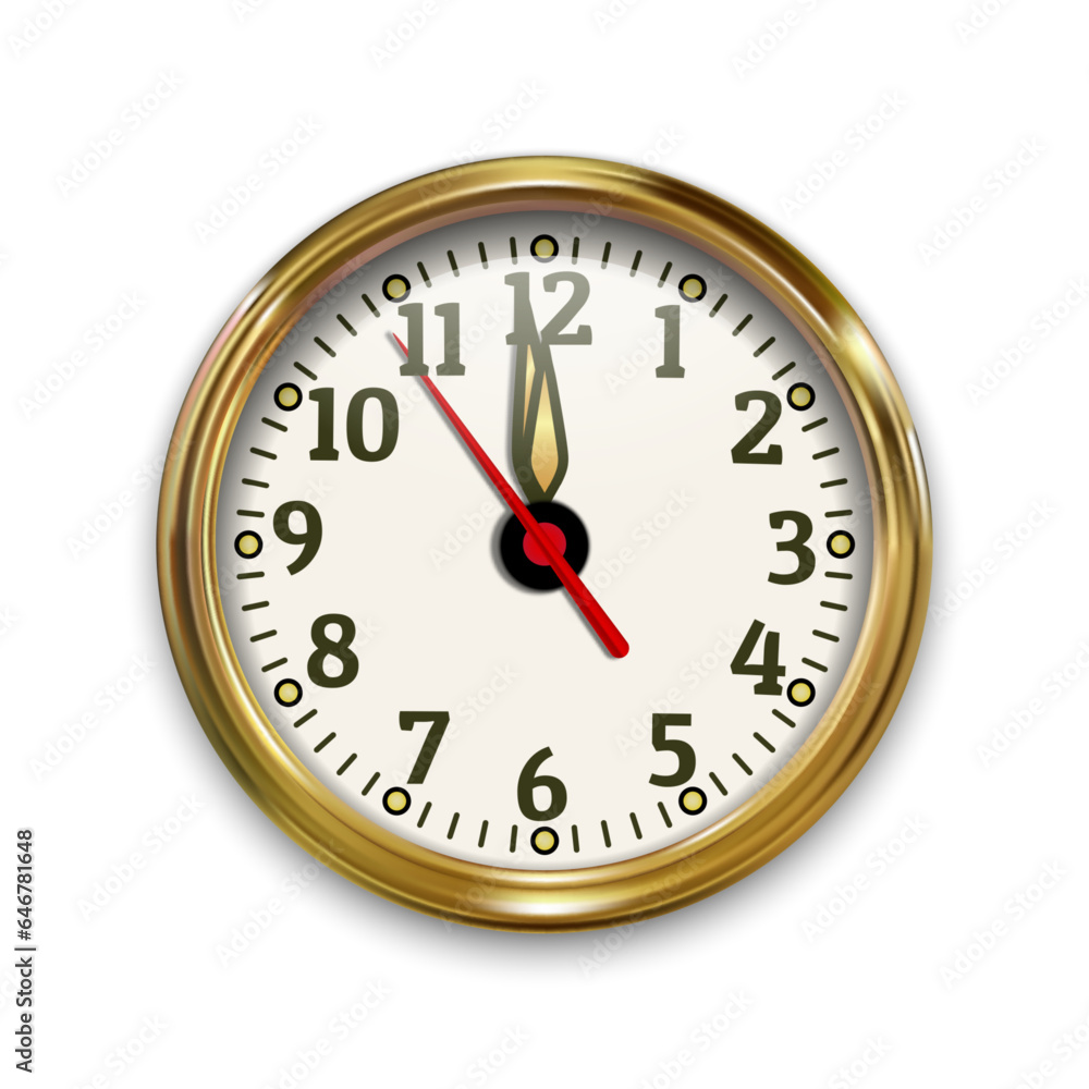 Clock face midnight new year arrows vector Clock face midnight new year arrows vector