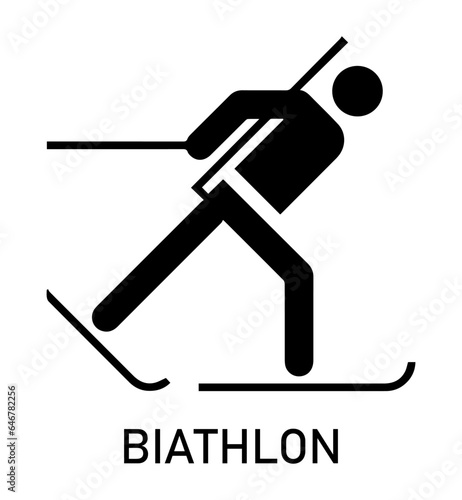 Biathlon outline vector icon. Thin line black biathlon icon, flat vector simple element illustration from editable sports concept isolated stroke on white background
