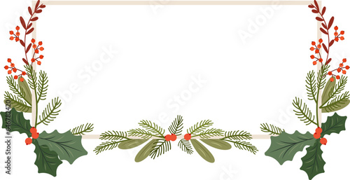 Rectangle Christmas Frame Wreath