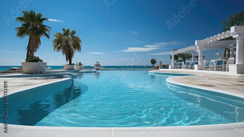 swimming pool near the beach, luxury travel © MBRAMO