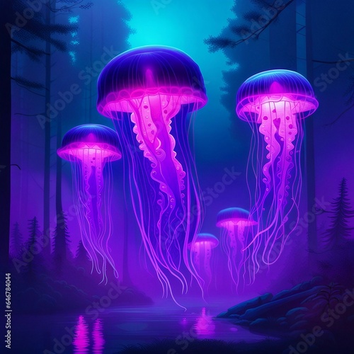 jellyfish in the night