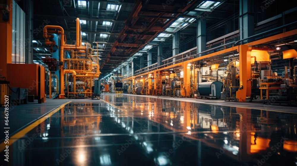 the inside of a power plant factory warehouse the inside of a power plant factory warehouse