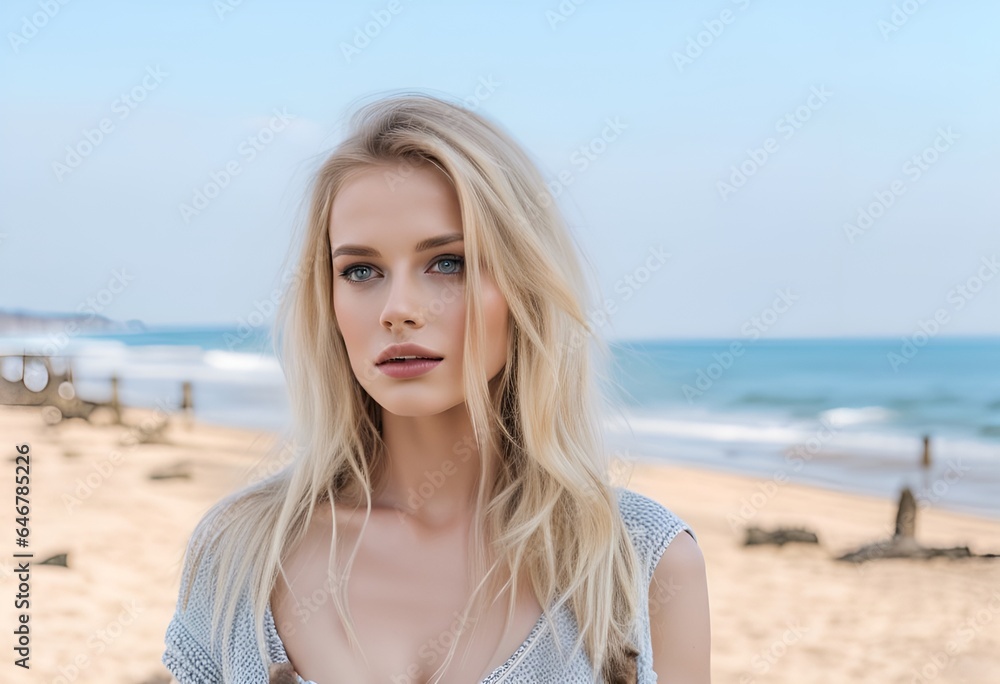 portrait of a woman on the beach portrait of a woman on the beach
