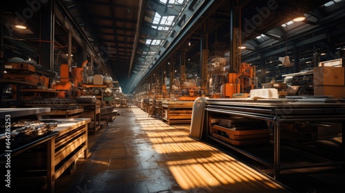 the inside of the welding factory warehouse is sophisticated and modern © MBRAMO