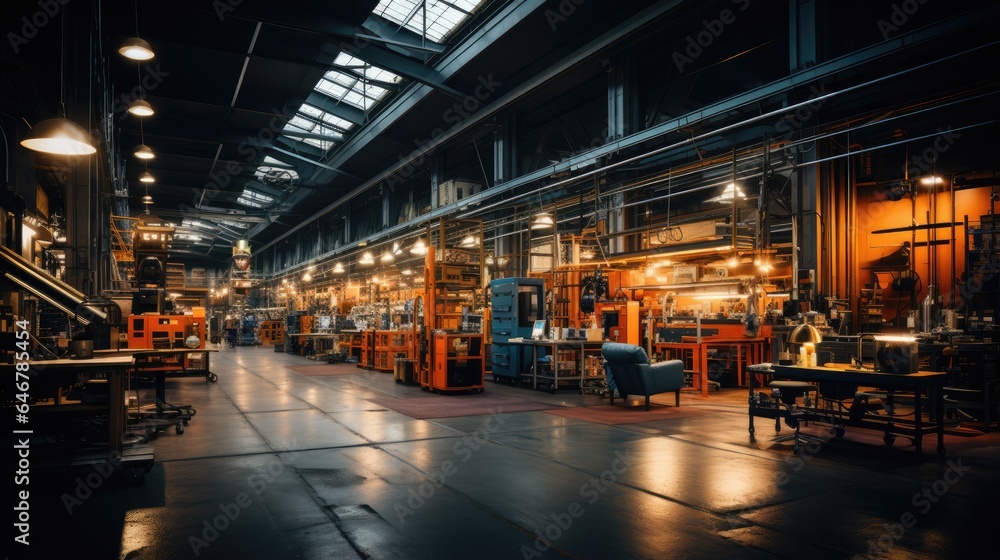 the inside of the welding factory warehouse is sophisticated and modern the inside of the welding factory warehouse is sophisticated and modern
