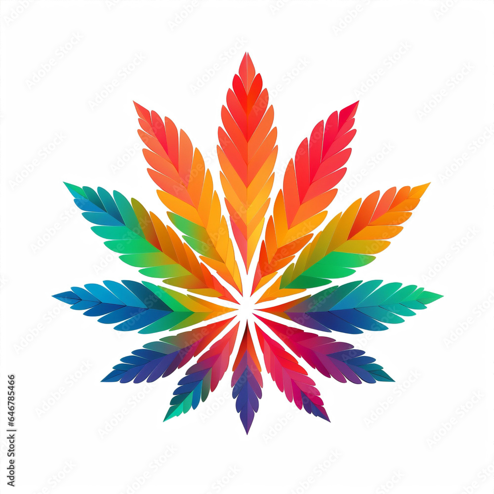Fototapeta premium Cannabis illustration leaf marijuana weed colorful