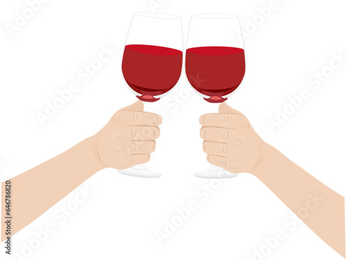 Hand holding a wine glass.