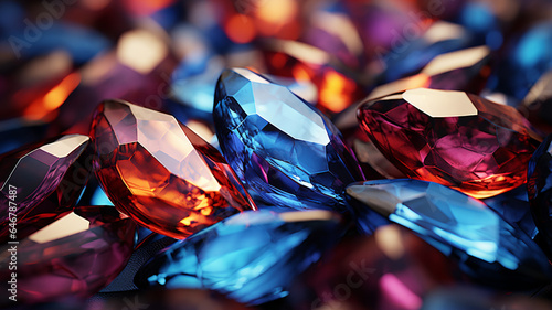 3D Rendering  Abstract Colorful Gems Wallpaper Backgrounds