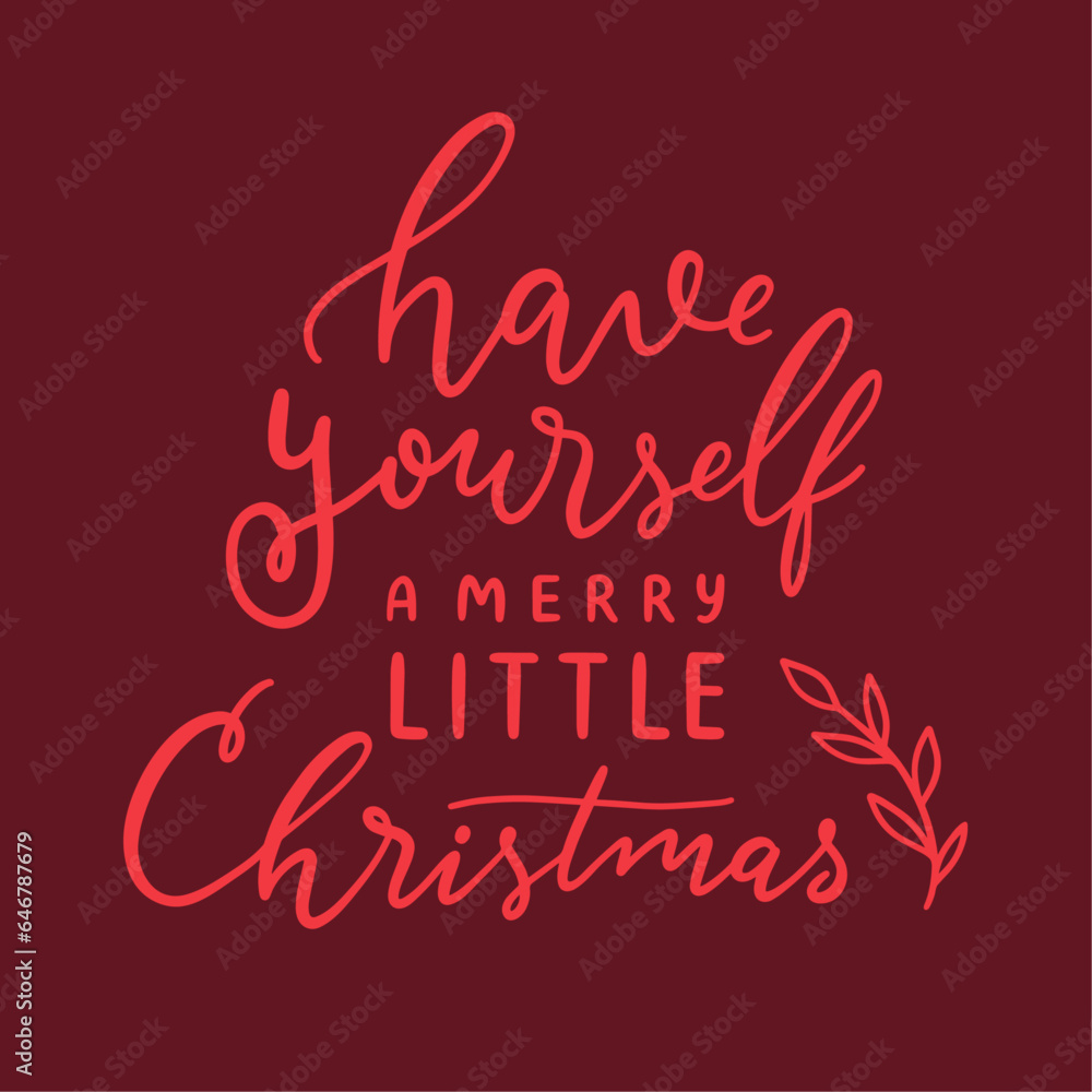 Vector Hand Lettering Merry Christmas Greeting