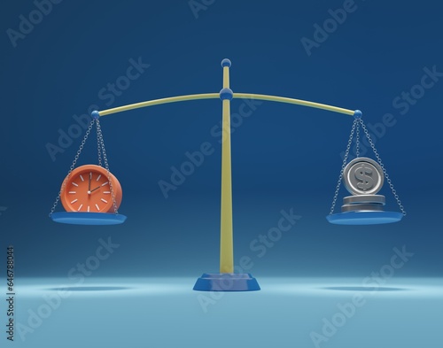 scales: Time and Money 3D Render
