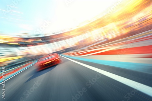 Blurred race track with movement. Generative AI