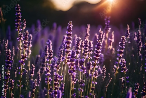 lavender field in the morning