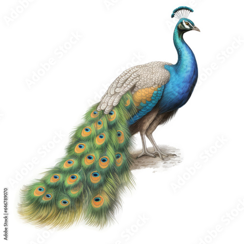 Peacock, Isolated On Transparent, PNG