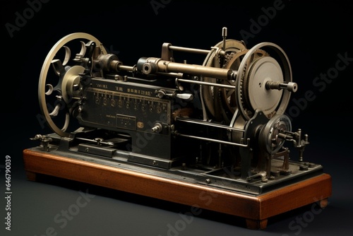 A paper strip from a telegraph machine. Generative AI photo