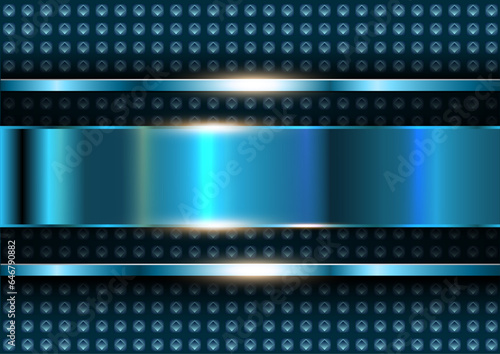 Metallic blue background, s...