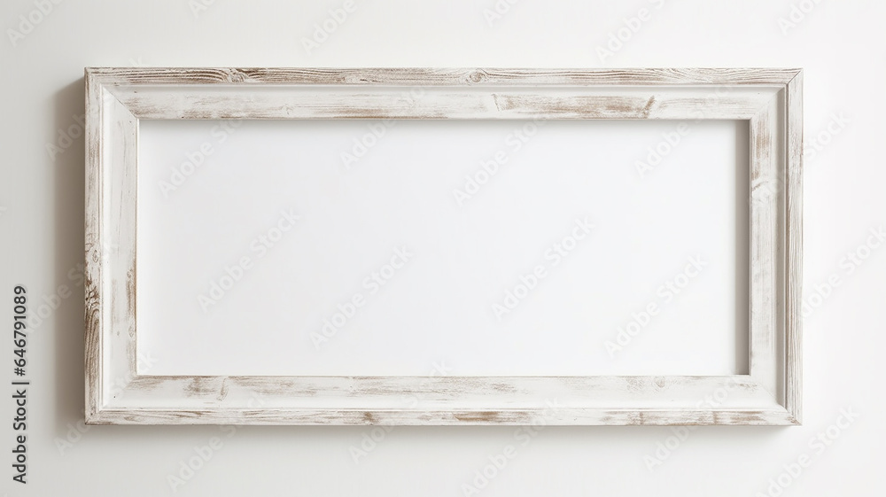 white horizontal frame on white background isolated with copy space. white horizontal frame on white background isolated with copy space.