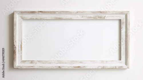 white horizontal frame on white background isolated with copy space.