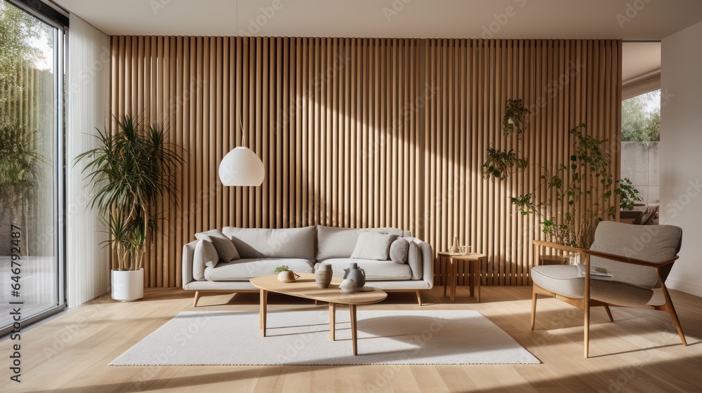 Fototapeta premium Interior Design Ideas Using Lamellas