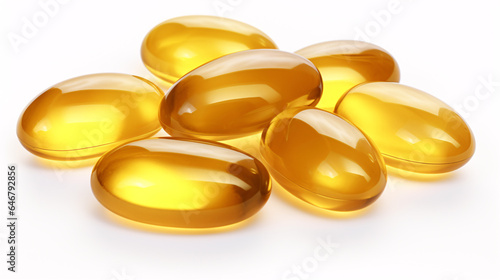 Fish Oil Soft Gel Capsules, Pure Omega-3 Goodness, All Against a Clean White Background.