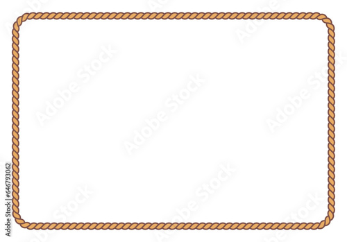Rope frame isolated on white background
