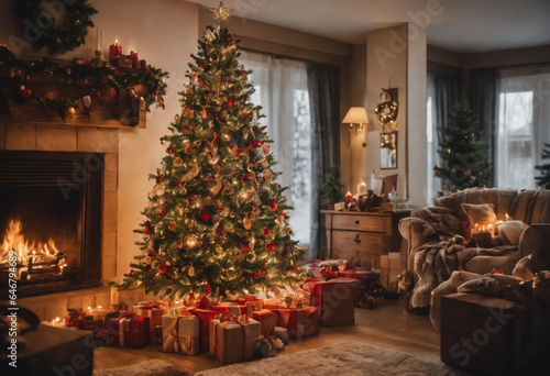 Decorated Christmas tree an...