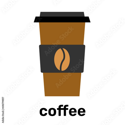 Delicious coffee paper cup icon. Drink vector illustration design