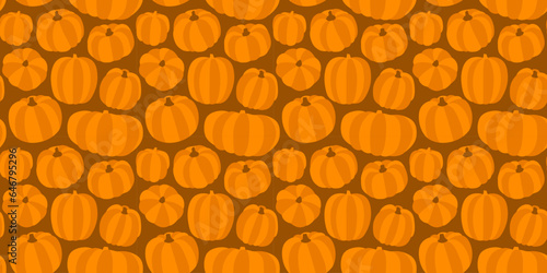 Halloween pumpkin drawing seamless pattern illustration. Fall season harvest vegetable background print for october holiday celebration or thanksgiving event. Decorative hand drawn texture art.