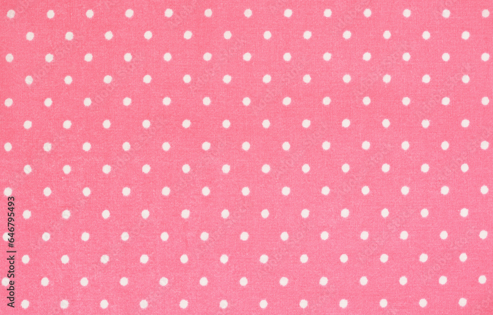 Texture of pink polka dot fabric Texture of pink polka dot fabric