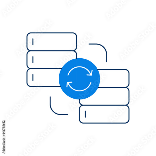 Data Replication Vector Editable Stroke Icon.