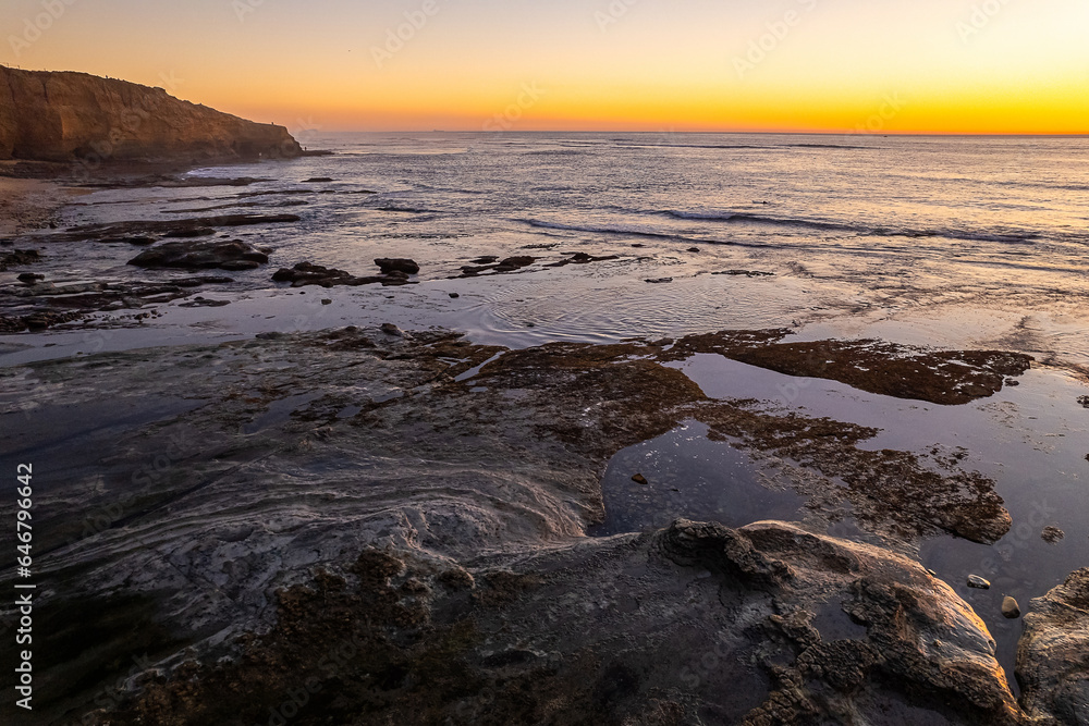 View of beautiful San Diego, California at Sunset Cliffs in Point Loma