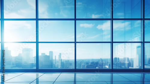 glass windows of office buildings in economic cities