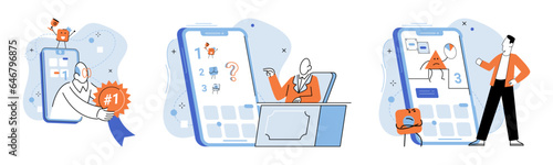 Application testing metaphor. Vector illustration. Software testing, examination that scrutinizes every line of code Application testing, scale to measure softwares performance App test, boot camp