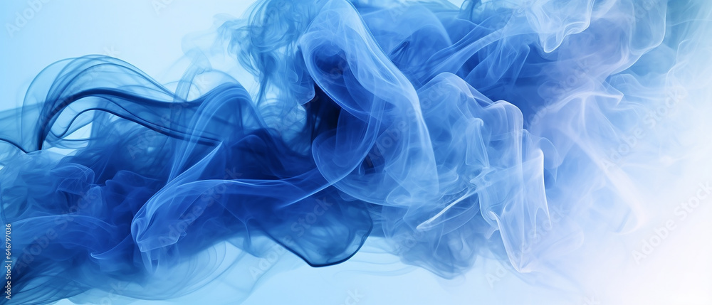 Obraz premium blue smoke on white background 3d volumetric texture background. AI