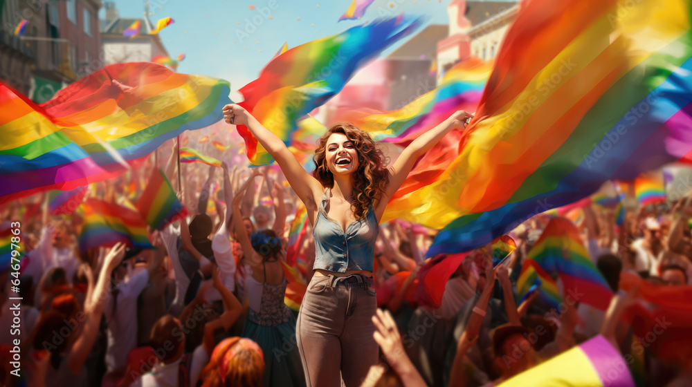 Obraz premium people at the pride parade