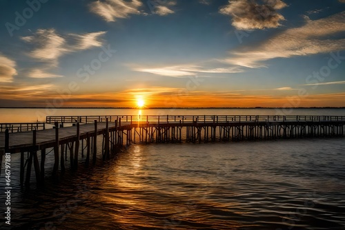 sunset at the pier © qaiser