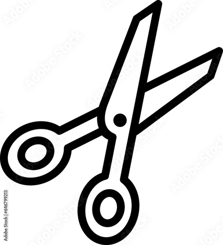 Linear scissors icon as an editable stroke for web design