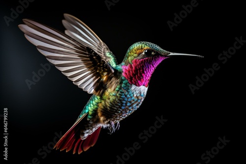 Adult Anna's hummingbird in Santa Cruz, California. Generative AI