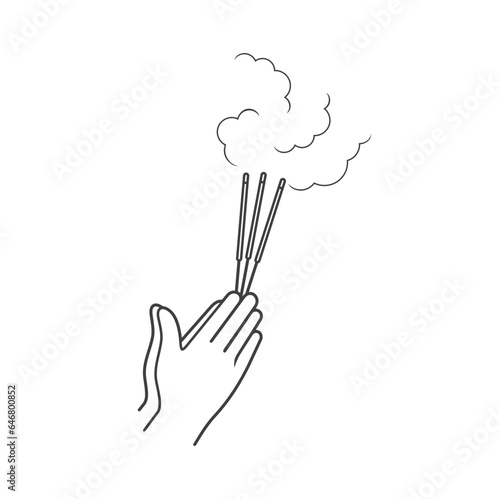 illustration of incense, Incense is used for religious ceremonies, aromatherapy, and meditation. 