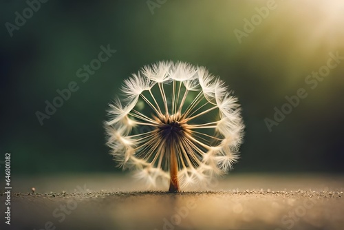 dandelion on black background