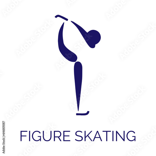Figure skaiting. Vector pictogram and icon. Winter games and sport