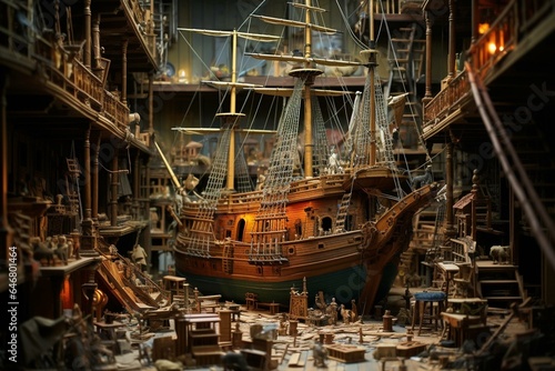 the secret discovery inside a stunningly detailed model ship. Generative AI