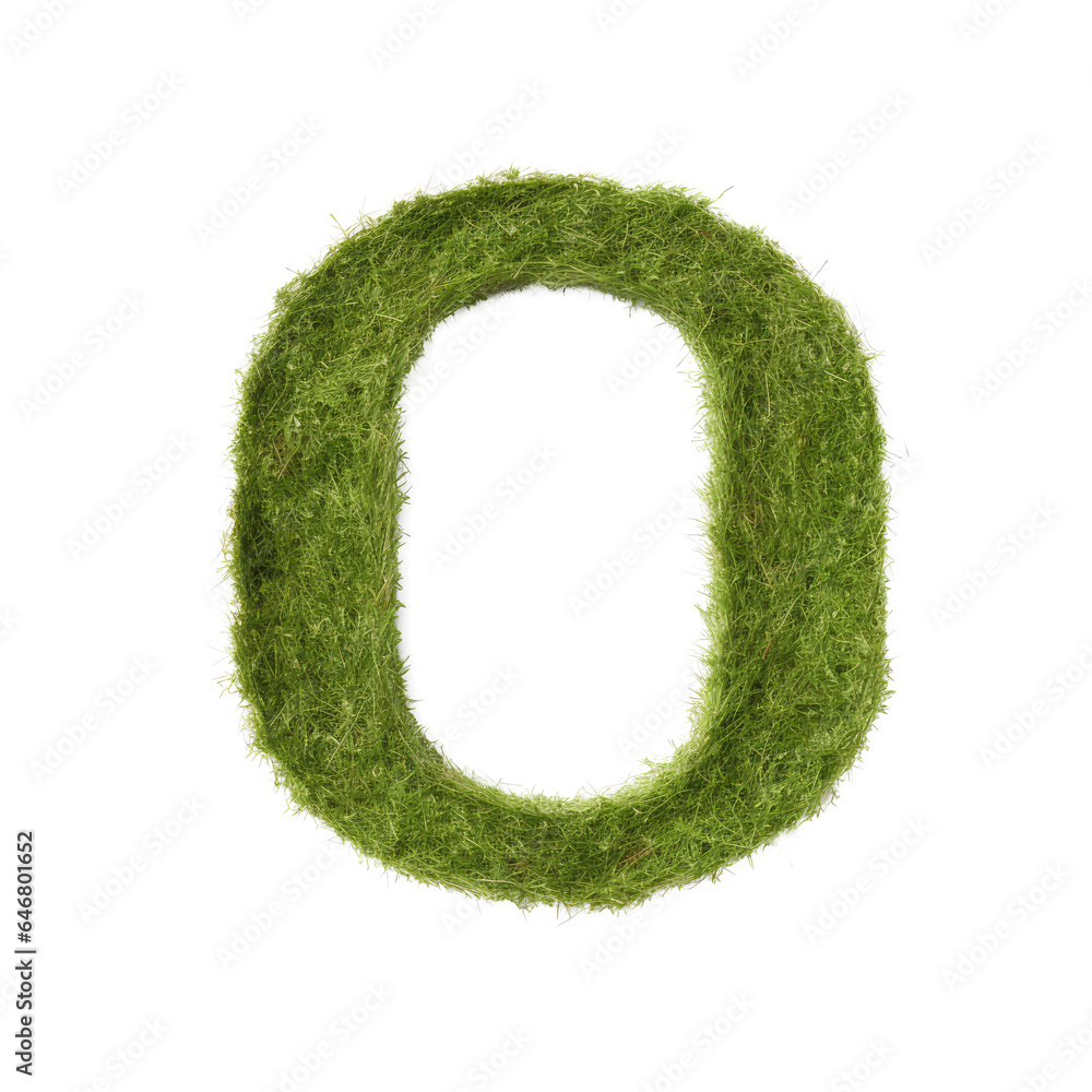 green grass forming number zero, 0, alphabet text font character isolated on white in nature, growth and eco environment concept. green grass forming number zero, 0, alphabet text font character isolated on white in nature, growth and eco environment concept.