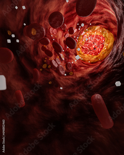 Obraz na plátně Fat clots in the arteries or arteriosclerosis