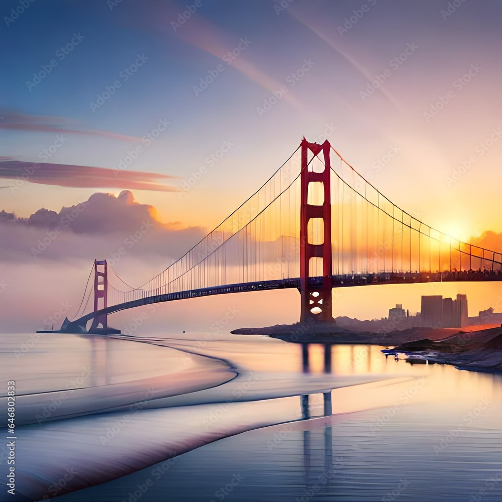 Obraz premium golden gate bridge at sunset
